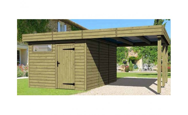 Abri Toit Plat Carport L 280 X P 280cm Sud Environnement